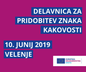 Vabilo na delavnico za pridobitev znaka kakovosti v programu Evropska solidarnostna enota