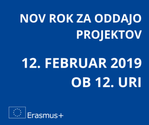NUJNO OBVESTILO: Prestavitev roka za prijavo projektov v program Erasmus+: Mladi v akciji