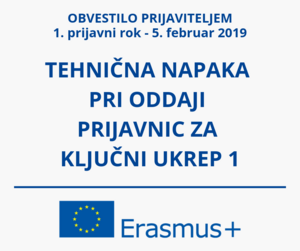 Obvestilo prijaviteljem na prvi prijavni rok: Težave z oddajo prijavnega obrazca